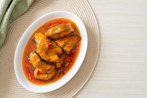 Redtail Catfish Fish in Dried Red Curry Sauce that called Choo Chee photo