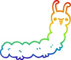 rainbow gradient line drawing cartoon caterpillar vector