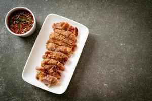 Grilled Pork Neck with Thai Spicy Sauce photo