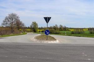 Beautiful view on countryside roads with fields in northern europe. photo