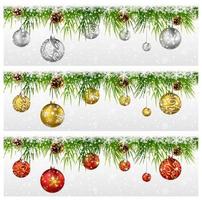 Christmas decoration with fir garland vector