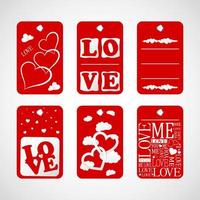 Collection of Happy Valentines day gift tags vector