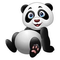 panda de dibujos animados sentado vector