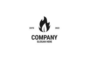 Flat fire leaf logo design vector illustration idea