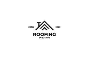 Flat roofing logo design vector illustration idea