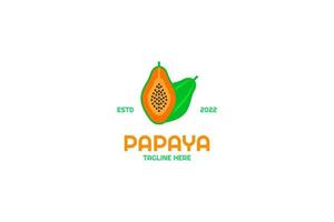 idea de ilustración de vector de diseño de logotipo de papaya plana