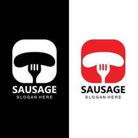 grilled sausage vector design retro cool food logo