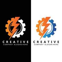 ELECTRICITY CURRENT VECTOR DESIGN LOGO, COOL LIGHTNING