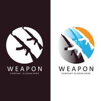 Automatic weapon logo vector icon. Battle weapons. Pistols, rifles. military and weapons illustration