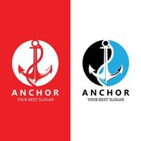 ship anchor logo icon vector, port, retro design illustration vector