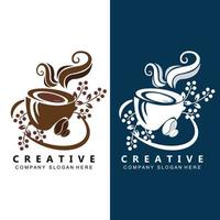 Beans And Coffee Cup Logo Template vector icon design