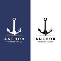 ship anchor logo icon vector, port, retro design illustration vector