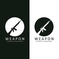 Automatic weapon logo vector icon. Battle weapons. Pistols, rifles. military and weapons illustration