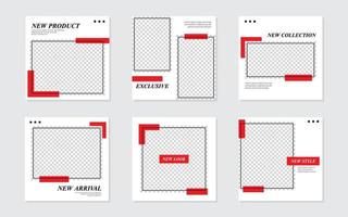 Minimalist Red Social Media Post Template Design vector