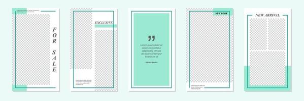 Minimalist Pastel Green Social Media Stories Template Design vector