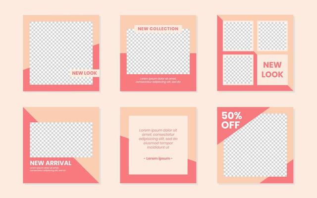 Modern Red Peach Social Media Post Design Template