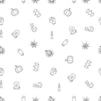 Seamless halloween pattern. Doodle vector halloween background