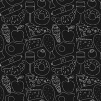 Seamless food pattern. Doodle food background. Food illustration vector