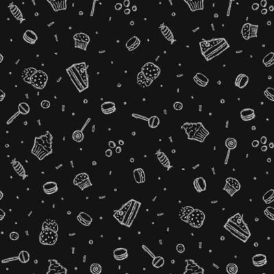 Seamless candy pattern. Sweets and candy background. Doodle vector illustration with sweets and candy icons
