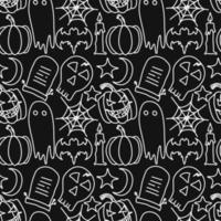 Seamless halloween pattern. Doodle vector halloween background