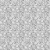 Seamless candy pattern. Sweets and candy background. Doodle vector illustration with sweets and candy icons