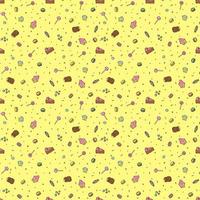 Seamless candy pattern. Sweets and candy background. Doodle vector illustration with sweets and candy icons