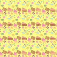 Seamless candy pattern. Sweets and candy background. Doodle vector illustration with sweets and candy icons