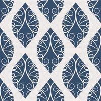 Abstract ethnic floral blue color drawing shape seamless pattern with texture background. Use for fabric, textile, interior decoration elements, upholstery, wrapping. vector