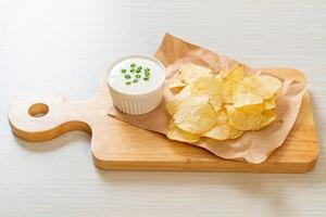 potato chips with sour cream photo