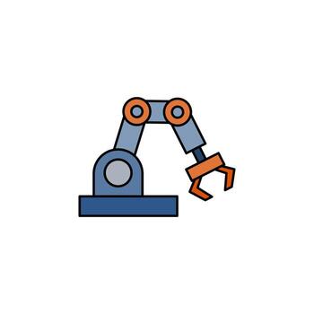 Robot arm vector for website symbol icon presentation