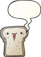 cute cartoon drawing and speech bubble in smooth gradient style vector