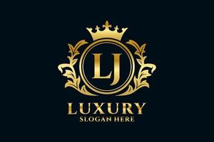 Initial LJ Letter Royal Luxury Logo template in vector art for luxurious branding projects and other vector illustration.