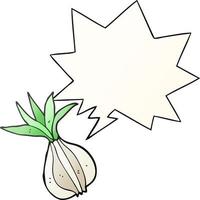 cartoon onion and speech bubble in smooth gradient style vector