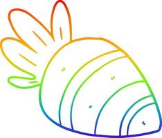 rainbow gradient line drawing cartoon carrot vector