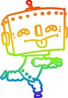 rainbow gradient line drawing cartoon robot vector