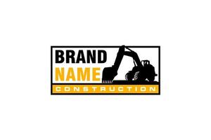 Excavator logo template vector. Heavy equipment logo vector for construction company. Creative excavator illustration for logo template.