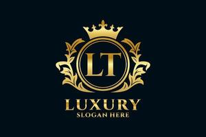 Initial LT Letter Royal Luxury Logo template in vector art for luxurious branding projects and other vector illustration.