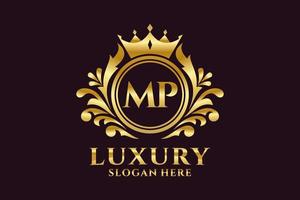 Initial MP Letter Royal Luxury Logo template in vector art for luxurious branding projects and other vector illustration.