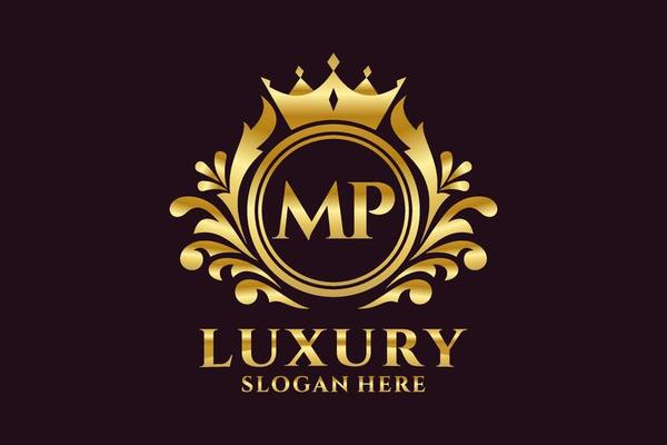 Initial MP Letter Royal Luxury Logo template in vector art for luxurious branding projects and other vector illustration.