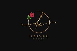 initial DC Feminine logo beauty monogram and elegant logo design, handwriting logo of initial signature, wedding, fashion, floral and botanical with creative template. vector