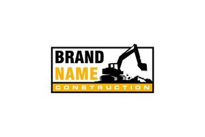 Excavator logo template vector. Heavy equipment logo vector for construction company. Creative excavator illustration for logo template.