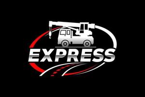 Truck silhouette abstract logo template vector. suitable for cargo logo, delivery cargo trucks, Logistic logo vector