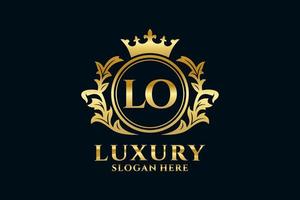 Initial LO Letter Royal Luxury Logo template in vector art for luxurious branding projects and other vector illustration.