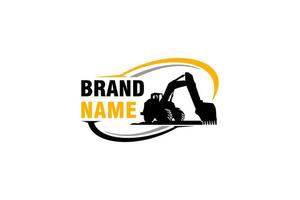 Excavator logo template vector. Heavy equipment logo vector for construction company. Creative excavator illustration for logo template.