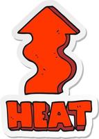 sticker of a cartoon heat rising vector