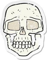 retro distressed sticker of a cartoon skull vector