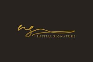 Initial NS Letter Signature Logo Template elegant design logo. Hand drawn Calligraphy lettering Vector illustration.