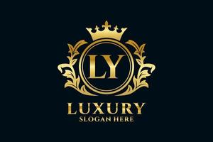 Initial LY Letter Royal Luxury Logo template in vector art for luxurious branding projects and other vector illustration.