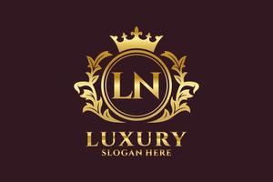 Initial LN Letter Royal Luxury Logo template in vector art for luxurious branding projects and other vector illustration.