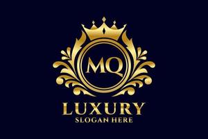 Initial MQ Letter Royal Luxury Logo template in vector art for luxurious branding projects and other vector illustration.